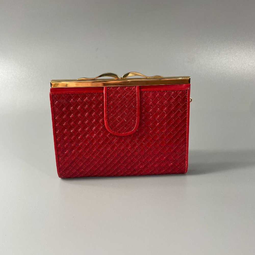 Vintage Prince Red Woven Leather Wallet